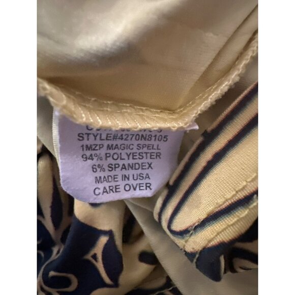 One World Womens S Multicolor Floral & Abstract Pattern Dress Rhinestone Art - Picture 6 of 7